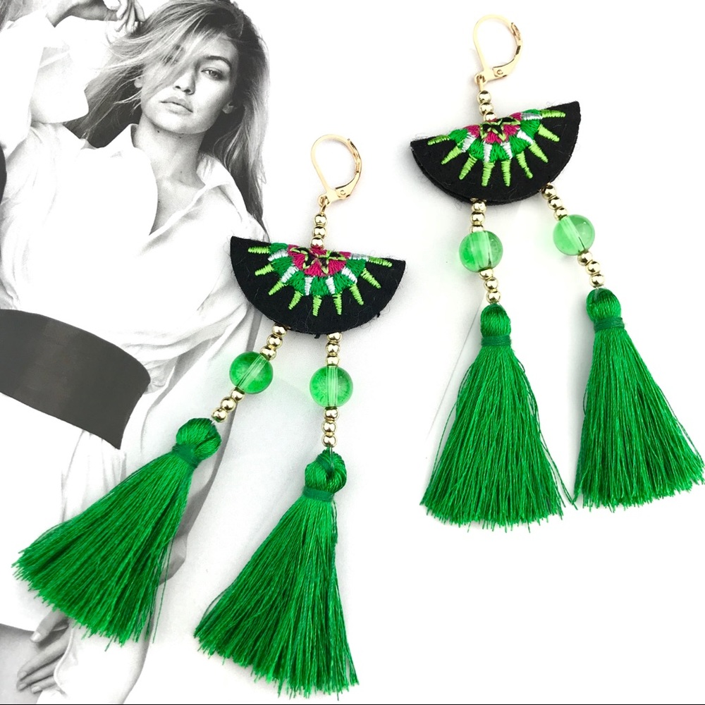 “Arabella” Tassel Statement Drop Earrings